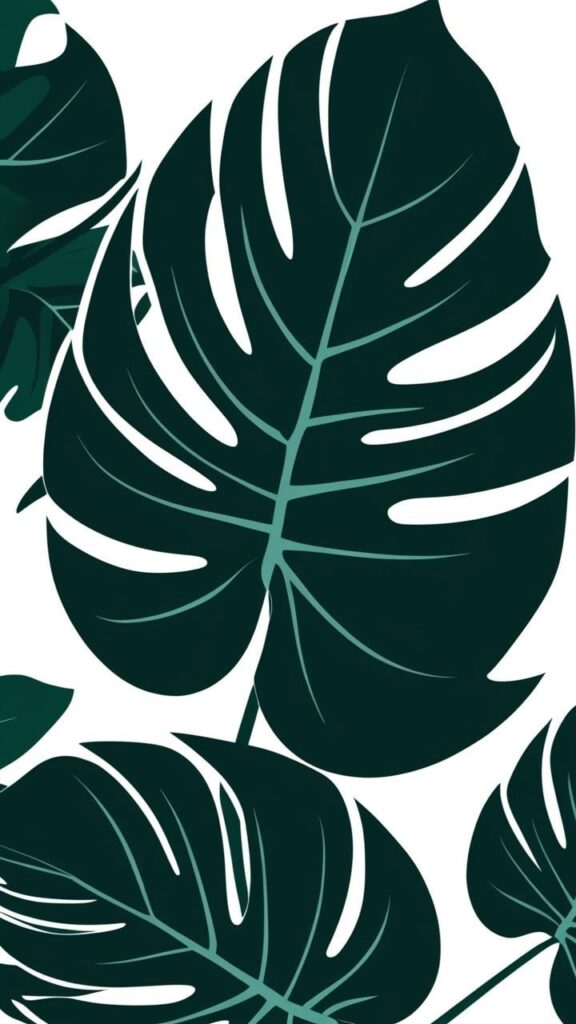 Oversized monstera leaves in deep emerald green