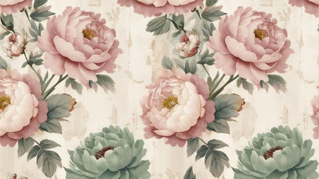 Vintage floral aesthetic wallpaper