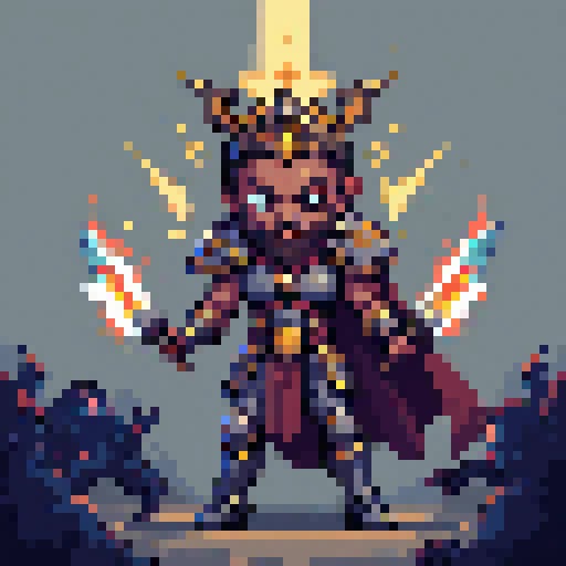 Demon Hunter Pixel Art Character