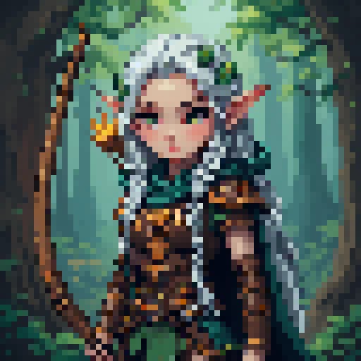 Elven Archer Pixel Art Character